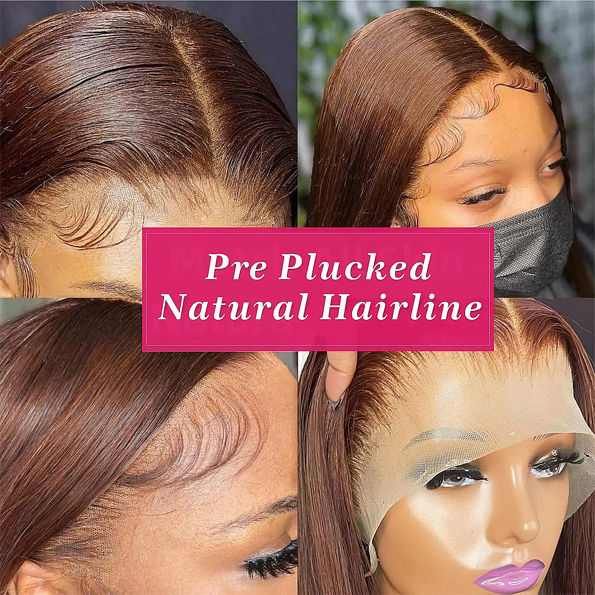 100% Real HD Lace 400 Density Chocolate Brown Straight Lace Front Wigs Pre Plucked 100% Human Hair Wig 13x6 HD Lace Frontal Wigs For Black Women Wear And Go