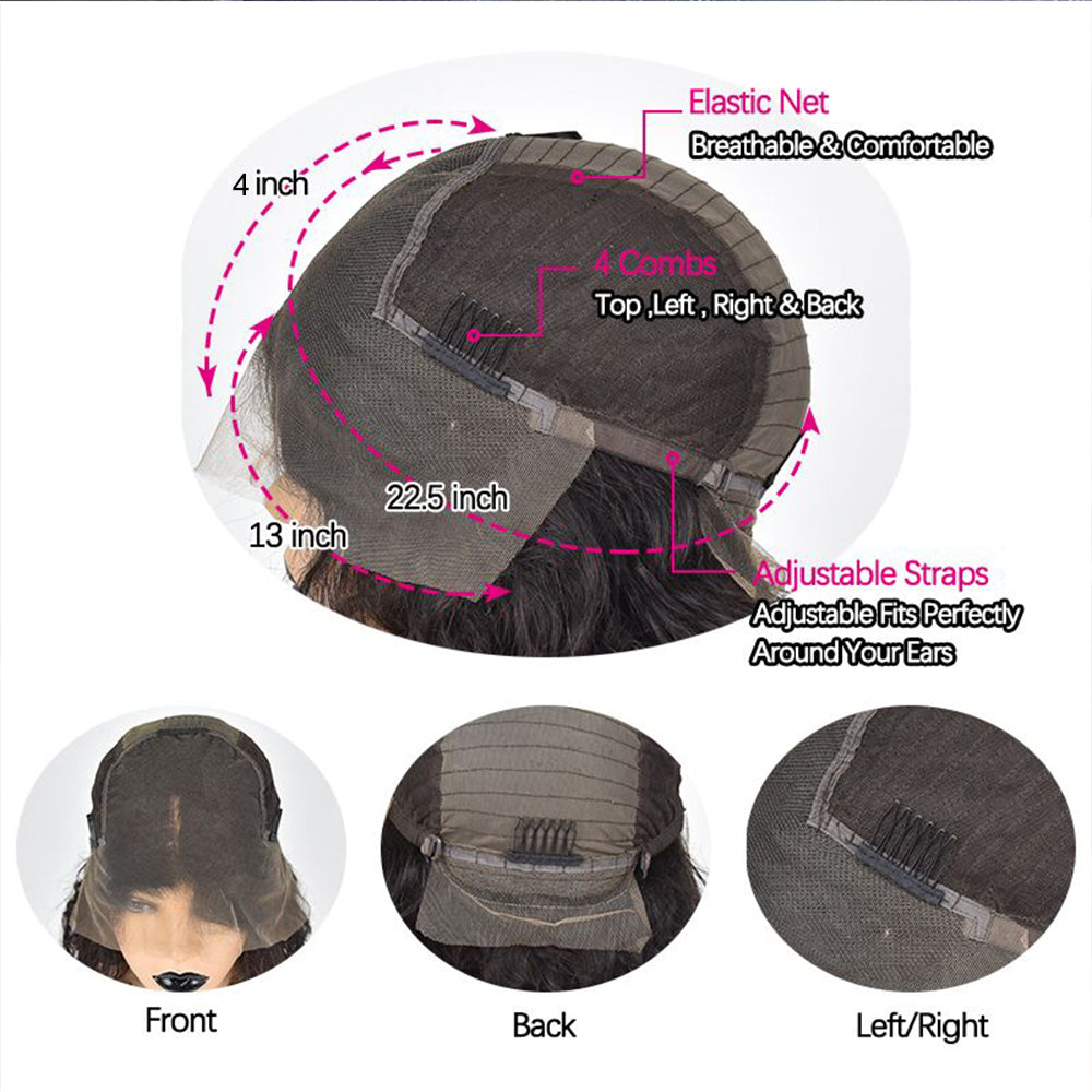 Colored Burgundy Transparent Lace Front Wigs Human Hair Bone Straight Wig