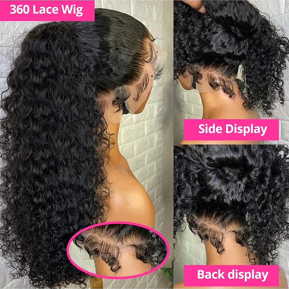 Wear And Go 360 Full Lace Wig Invisible Strap Jerry Curly Frontal Wig Curly Human Hair Wigs Brazilian 400 Density Pre Plucked