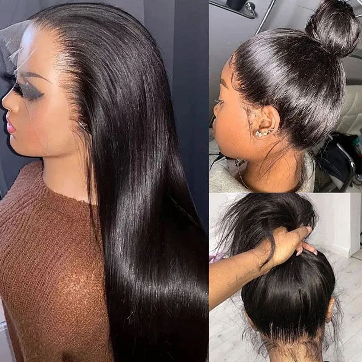 Invisible Strap 360 HD Full Lace Glueless Wig Bone Straight Lace Frontal Wig 200/400 Density 16-32 Inch For Black Women