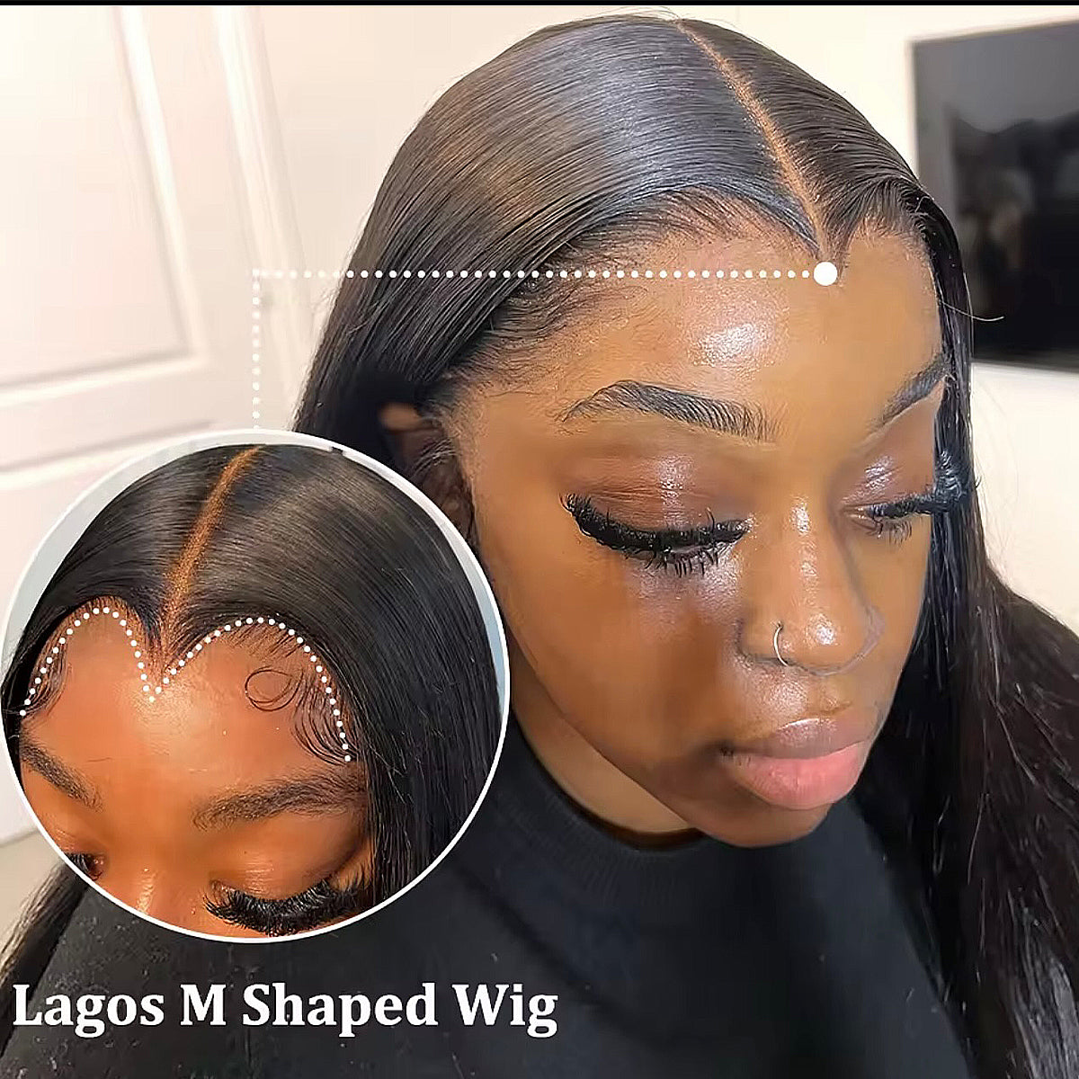 400 Density Lagos Hairline Wig 13x6 Skinlike HD Lace Frontal Human Hair Wigs 16-32 Inch Bone Straight Glueless Wigs Pre Plucked