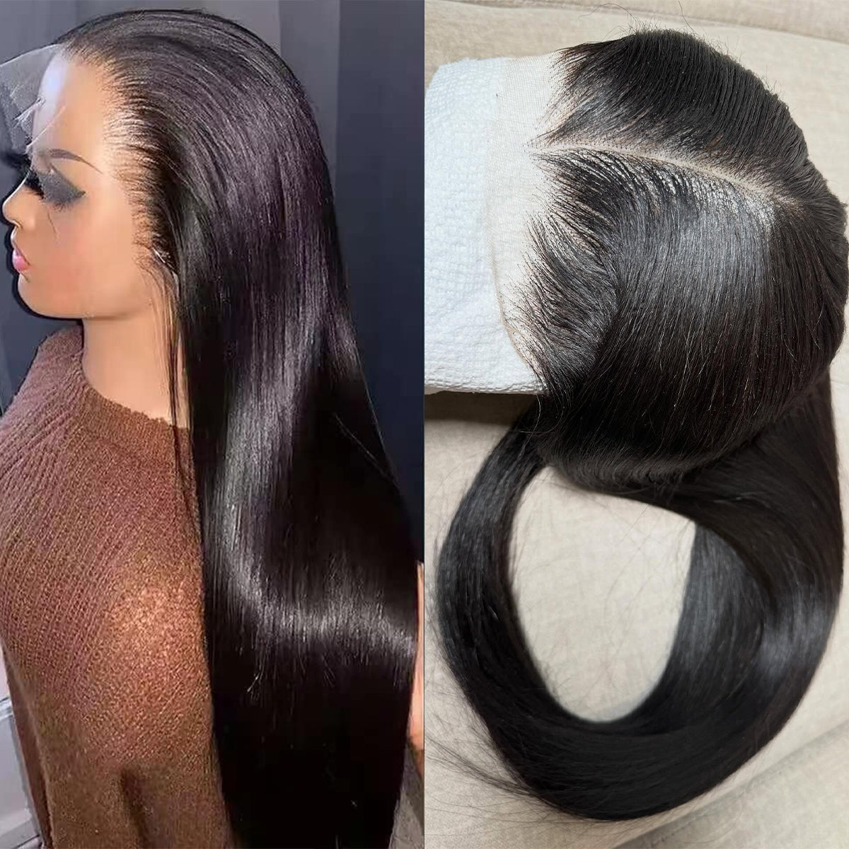 100% Real HD Lace Straight Human Hair Wigs 13x6 HD Lace Frontal Wig 16-32 Inch 200/400 Density 100%Human Hair Wigs For Women Wear And Go