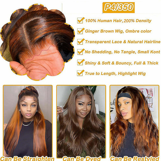 400 Density 200/400 Density 100% Real HD Lace P4/350 400 Density Straight Lace Front Wigs Pre Plucked 100% Human Hair Wig 13x6 HD Lace Frontal Wigs For Black Women Wear And Go