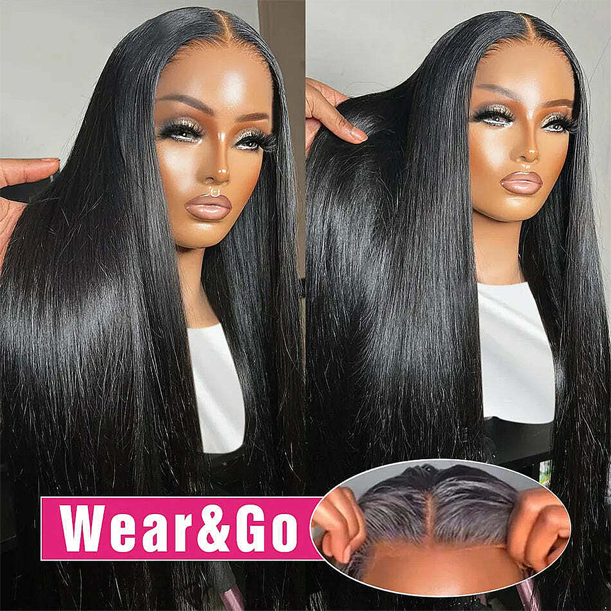 200/400 Density 100% Real HD Lace Straight Human Hair Wigs 13x64/13x6 HD Lace Frontal Wig 16-32 Inch 200/400 Density For Women Wear And Go