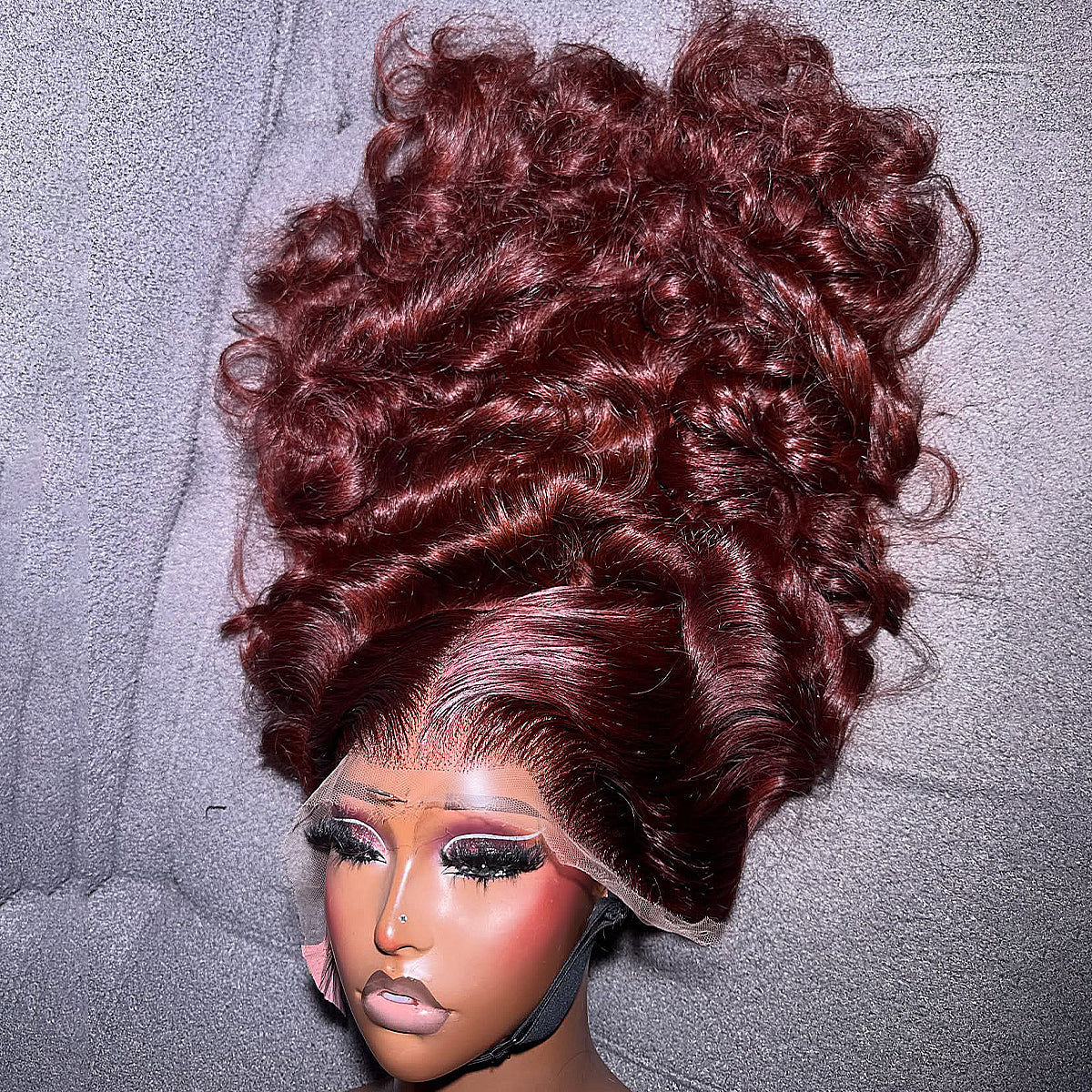 Reddish Brown Bouncy Curly 100% Real HD Lace 13x4/13x6 HD Lace Wig 400 Density 100% Human Hair Wigs For Women Wear And Go