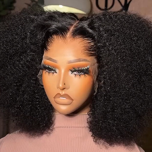 Lagos Hairline Afro Kinky Curly Wig 400 Density  13x6 Skinlike HD Lace Frontal Human Hair Wigs 16-32 Inch Glueless Wigs Pre Plucked