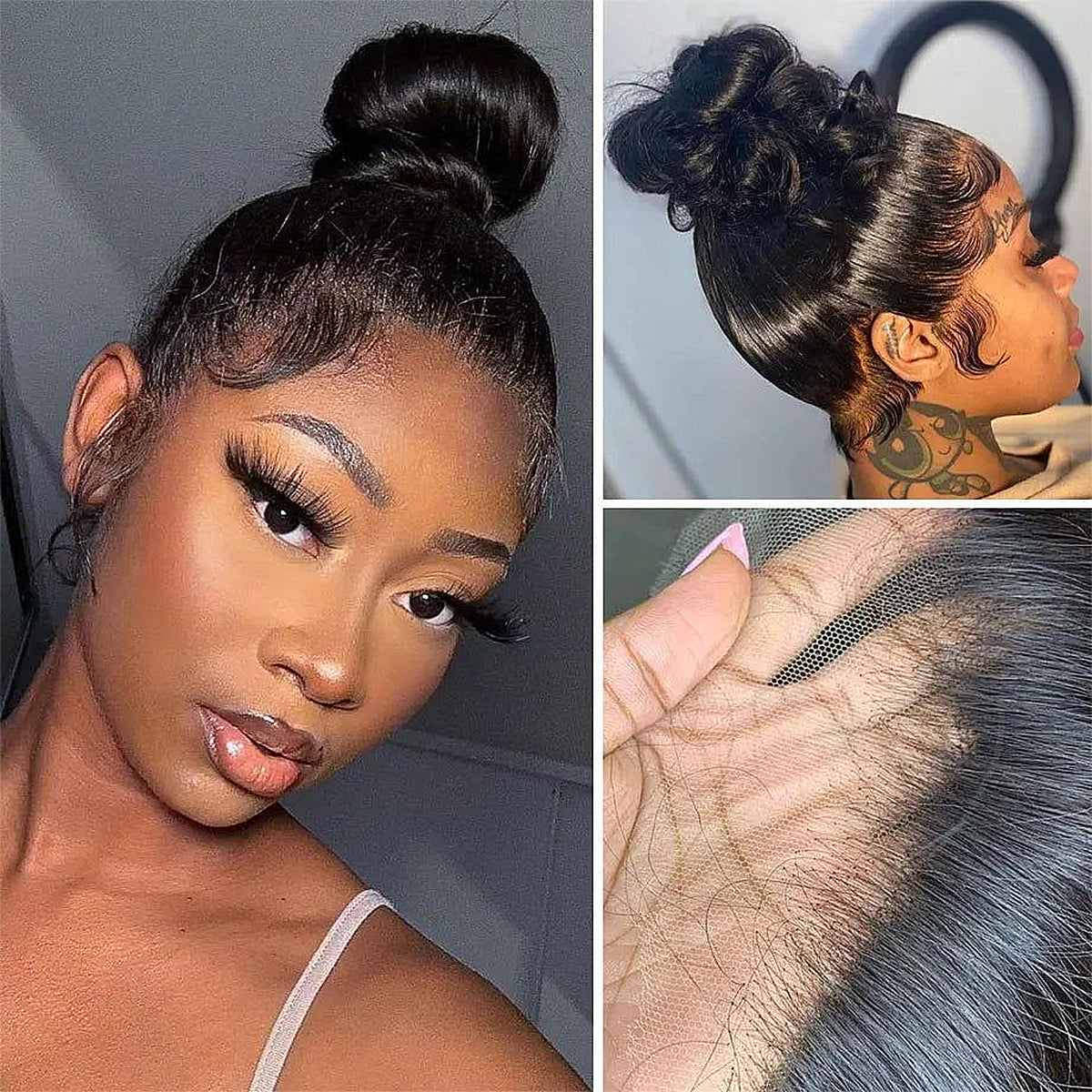 360 HD Lace Frontal Wigs Invisible Strap Glueless Straight Human Hair Wigs 400 Density 16-32 Inch Wear And Go For Black Women