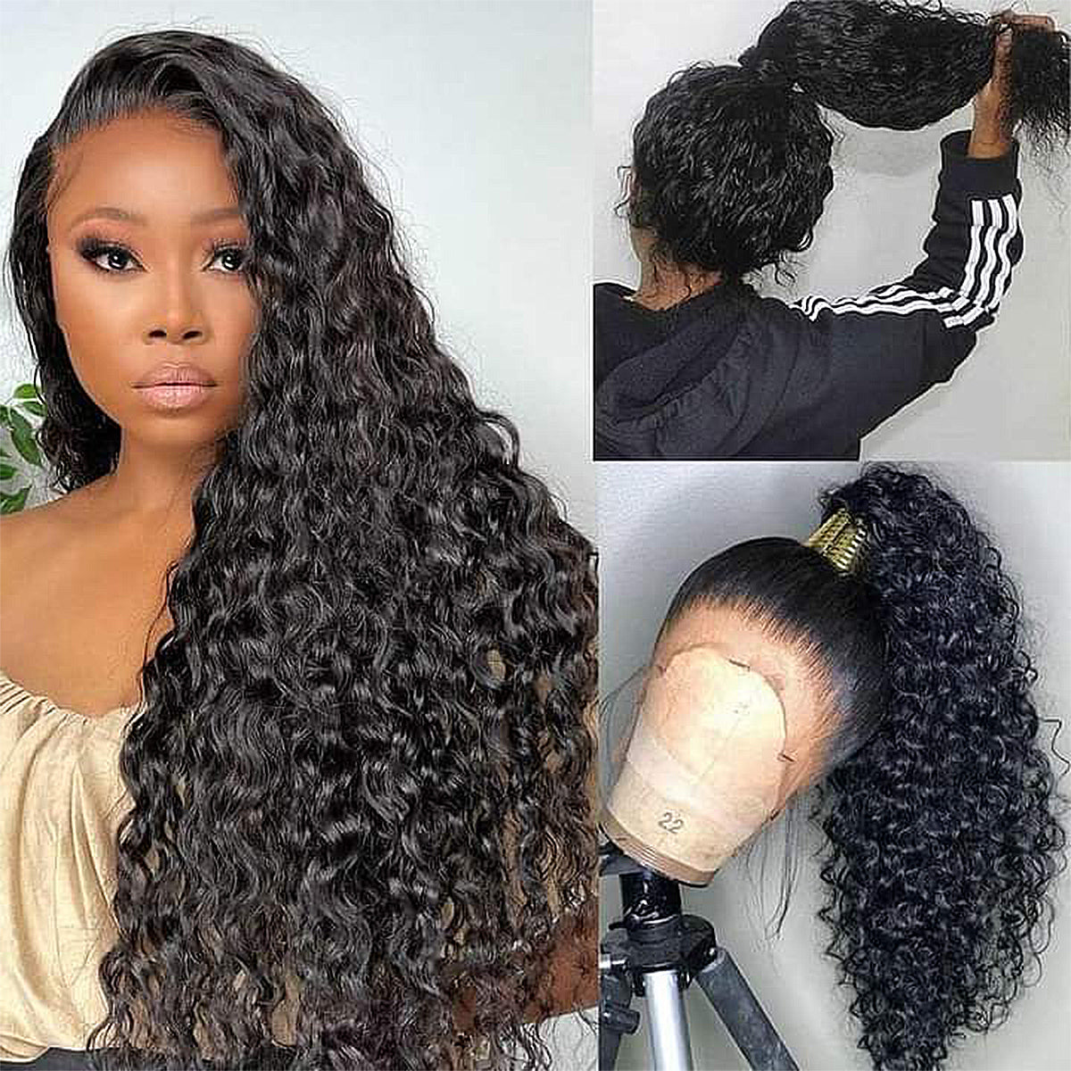 Wear And Go 200/400 High Density Jerry Curly 360 Hd Lace Frontal Human Hair Wigs Invisible Strap Pre Plucked 16-32 Inch