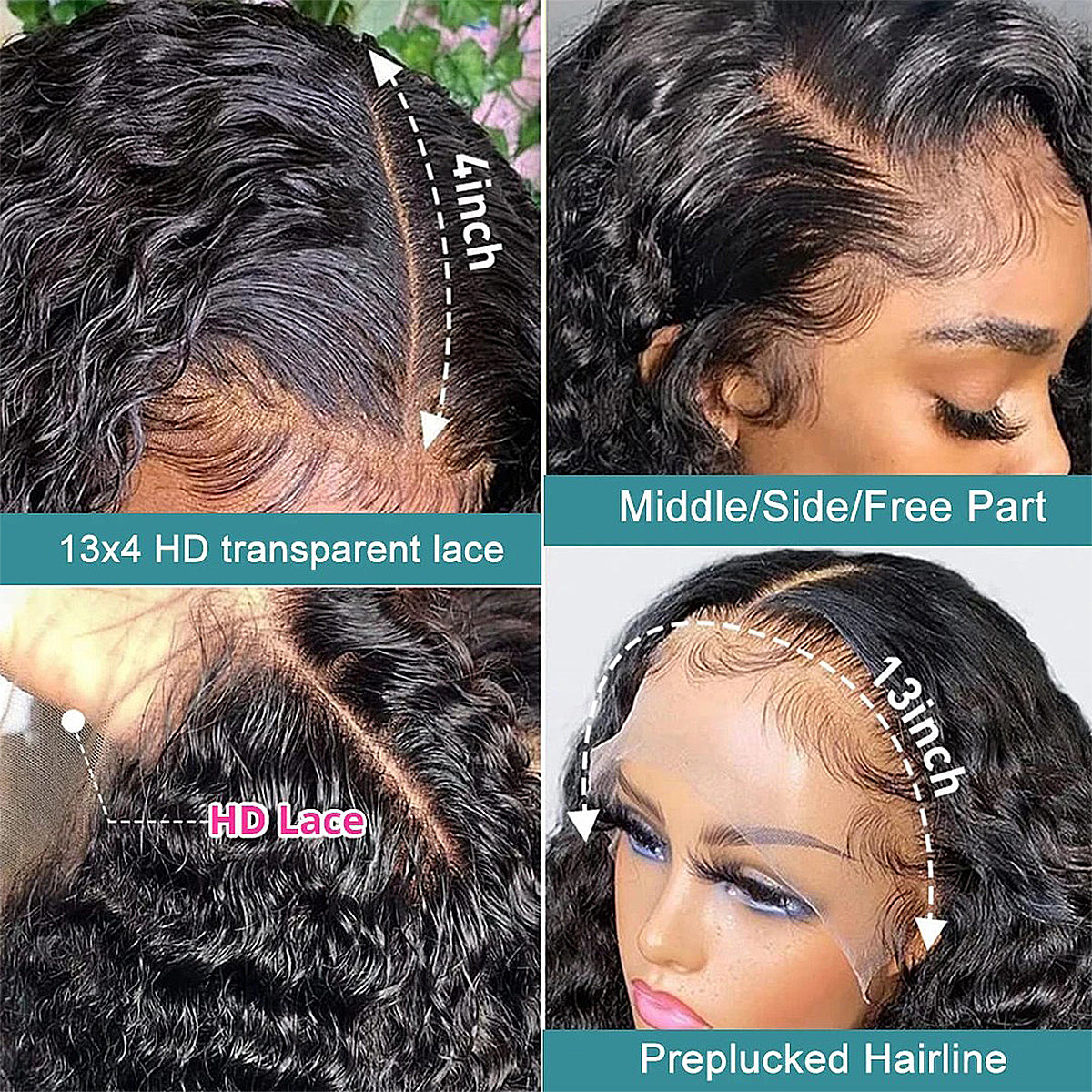 100% Real HD Lace Jerry Curly 16-32 Inch 13x6 HD Lace Frontal Wigs 200/400 Density 100% Human Hair Wigs Wear And Go For Women