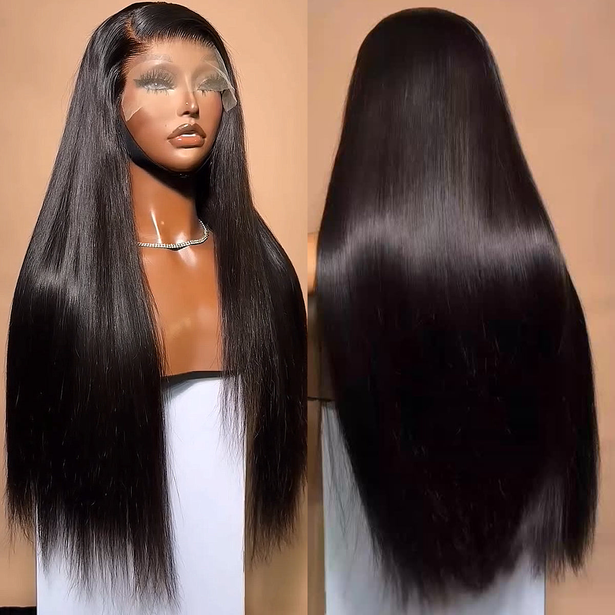 180 Density Bone Straight Human Hair Wigs 13x4 HD Lace Front Wig Super Double Drawn Human Hair Wigs For Women 16-32 Inch