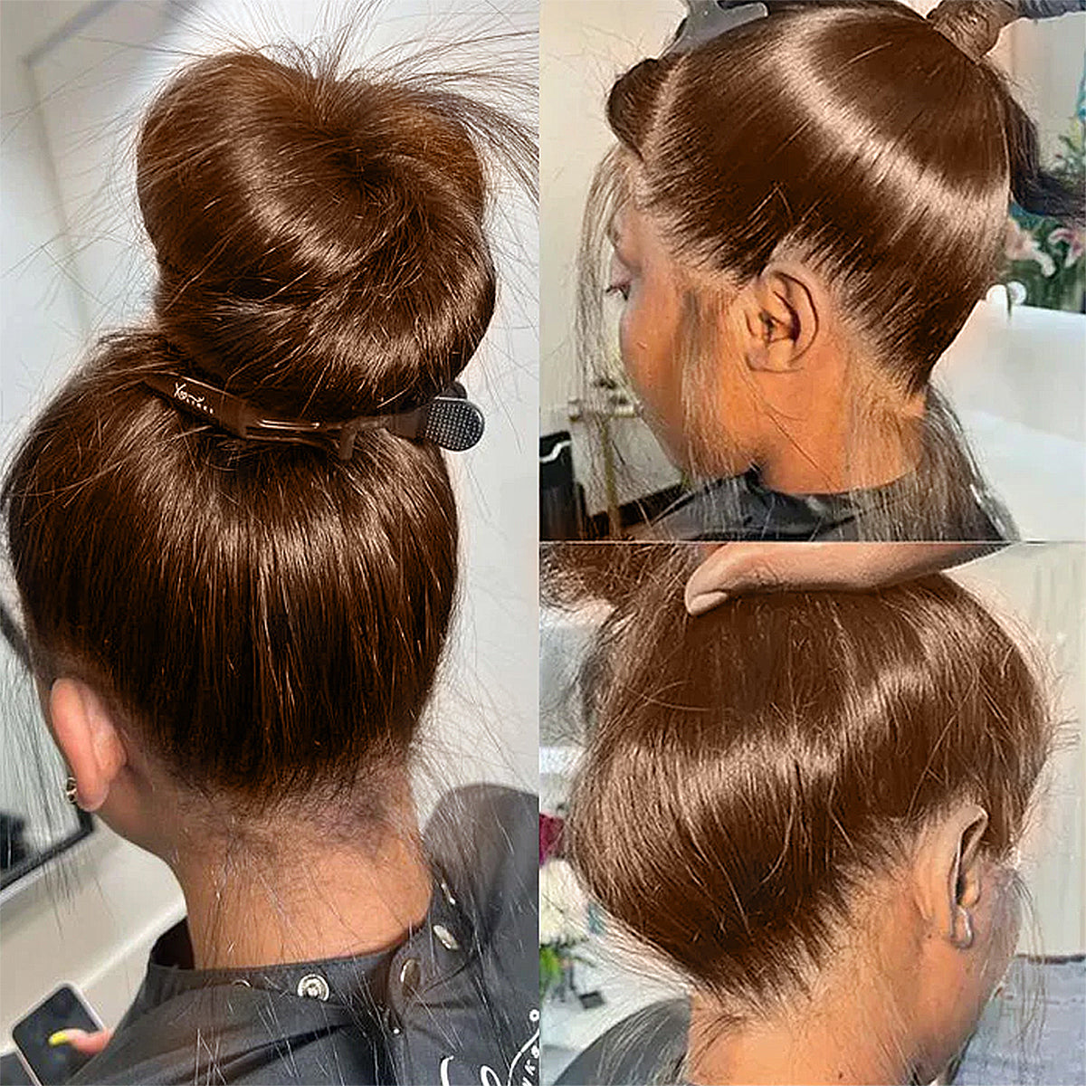 Invisible Strap 360 Full Hd Lace Glueless Wig Straight Chocolate Brown 16-32 Inch 200/400 Density Lace Front Wigs Human Hair