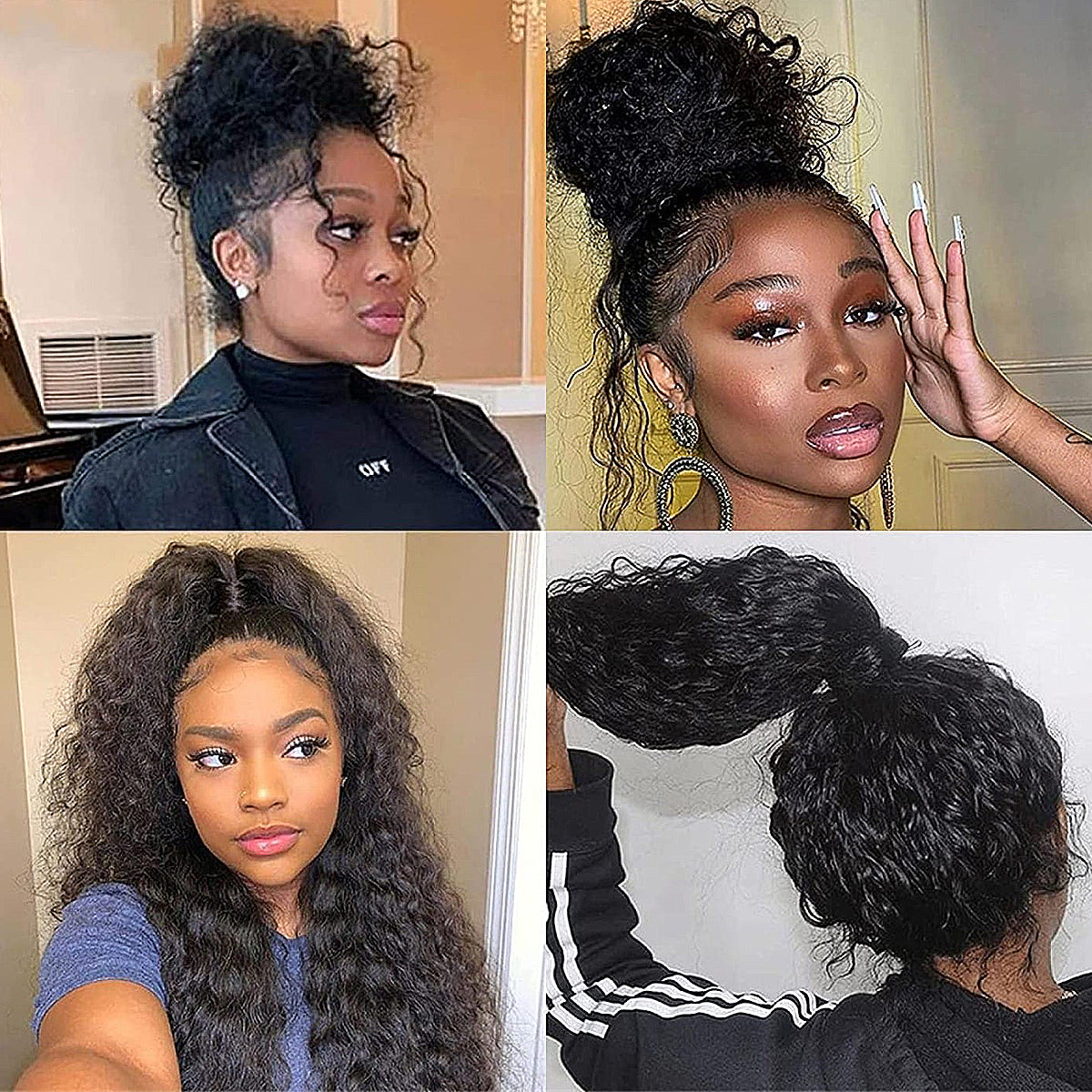 Wear And Go 200/400 High Density Jerry Curly 360 Hd Lace Frontal Human Hair Wigs Invisible Strap Pre Plucked 16-32 Inch