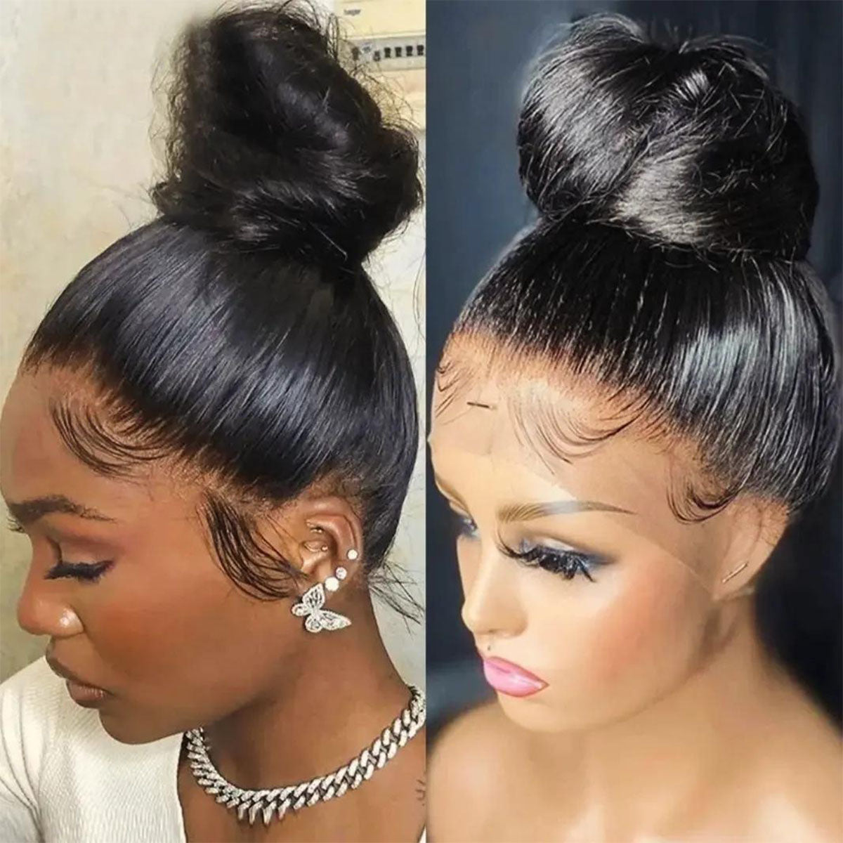 Invisible Strap 360 HD Full Lace Glueless Wig Bone Straight Lace Frontal Wig 200/400 Density 16-32 Inch For Black Women