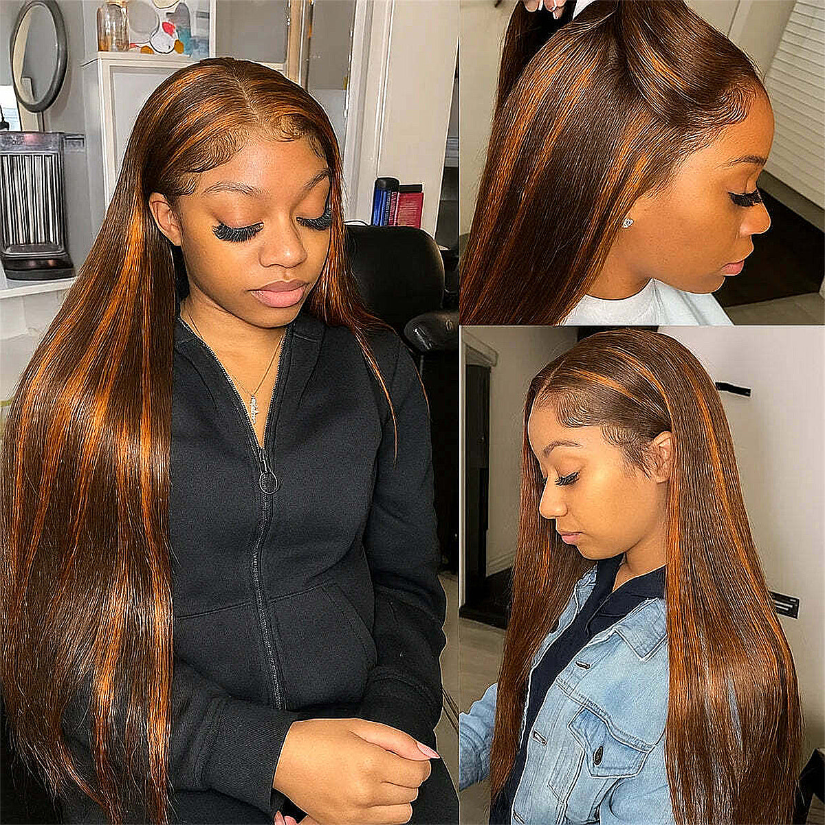 400 Density 200/400 Density 100% Real HD Lace P4/350 400 Density Straight Lace Front Wigs Pre Plucked 100% Human Hair Wig 13x6 HD Lace Frontal Wigs For Black Women Wear And Go