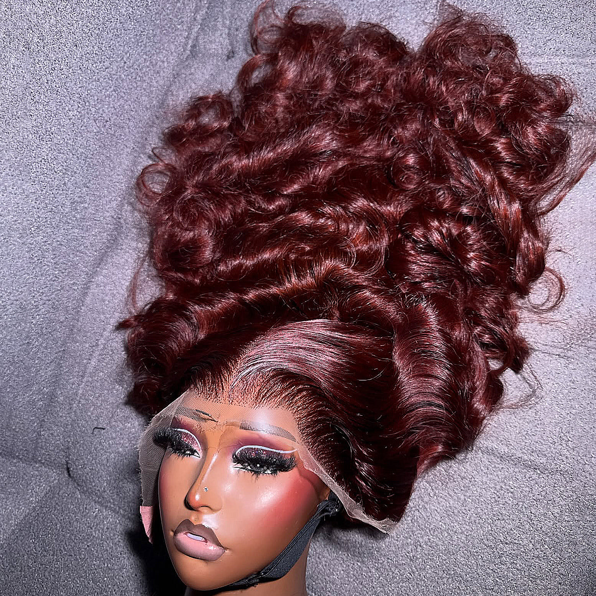 Reddish Brown Bouncy Curly 100% Real HD Lace 13x4/13x6 HD Lace Wig 400 Density 100% Human Hair Wigs For Women Wear And Go