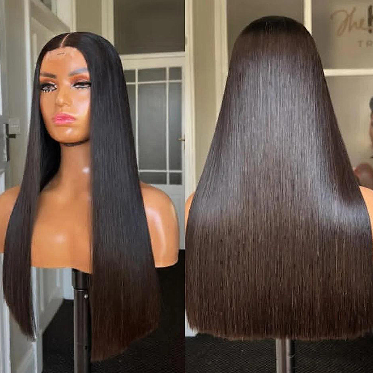 Super Double Drawn 180 Density Bone Straight Human Hair Wigs 13x4/13x6 HD Lace Frontal Wigs 100% Human Hair Pre Plucked For Women Wear And Go