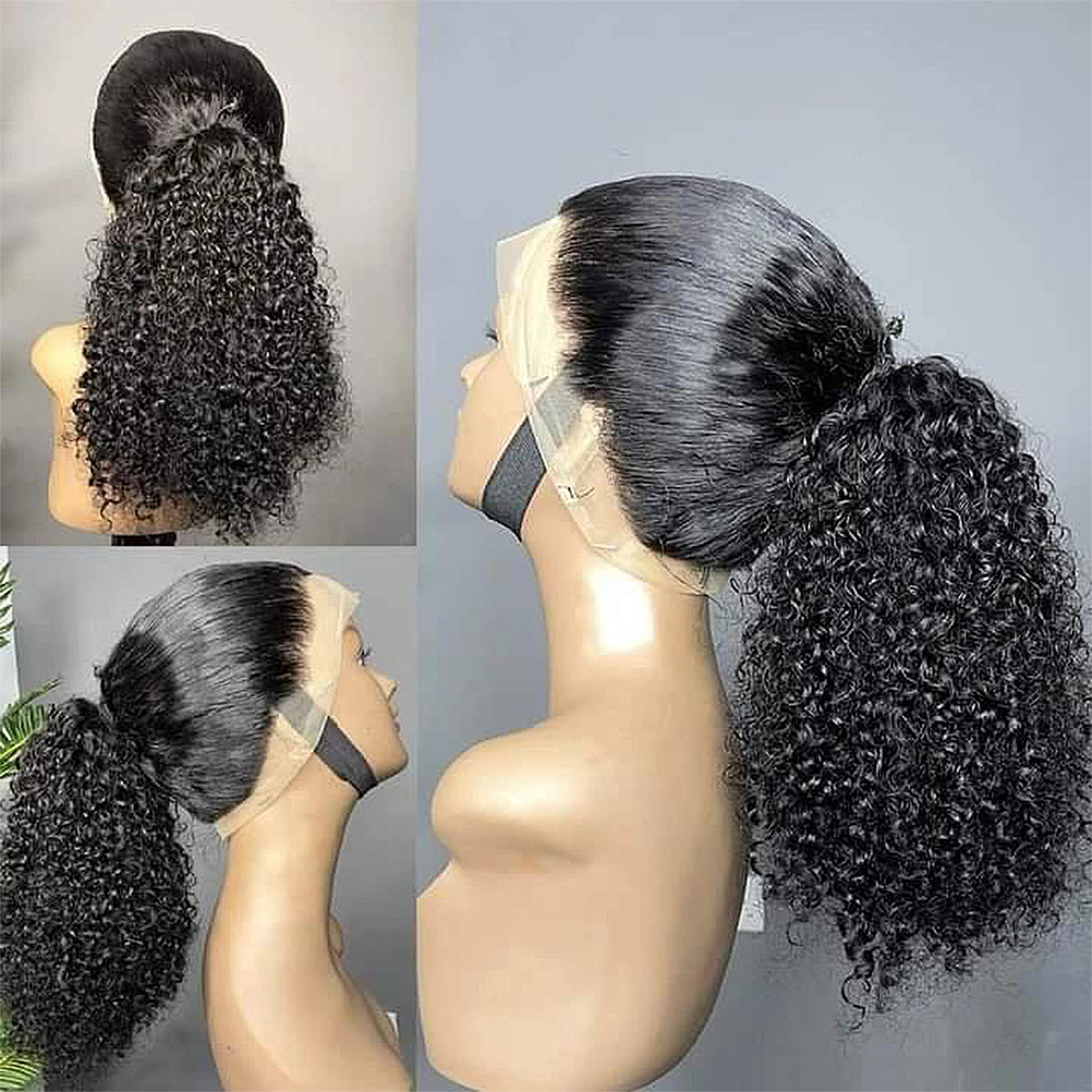 Wear And Go 200/400 High Density Jerry Curly 360 Hd Lace Frontal Human Hair Wigs Invisible Strap Pre Plucked 16-32 Inch