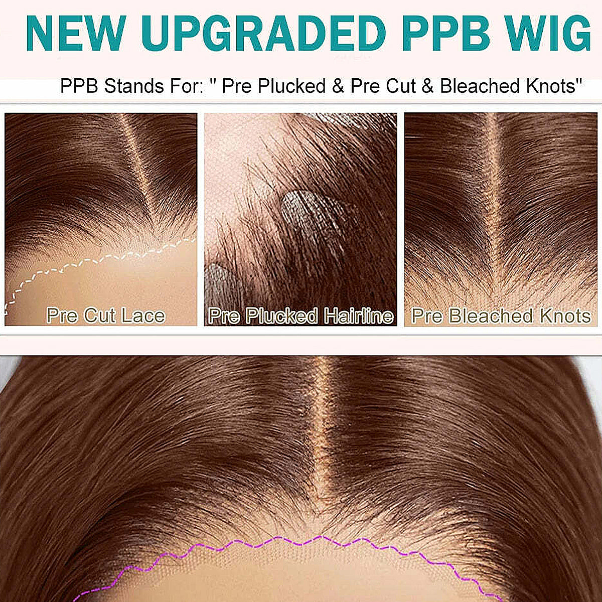Chocolate Brown Straight Lace Front Wigs Pre Plucked 100% Real HD Lace 400 Density 13x6 HD Lace Frontal Wigs For Black Women Wear And Go