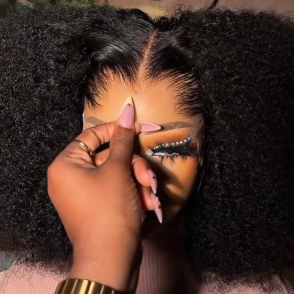 Lagos Hairline Afro Kinky Curly Wig 400 Density  13x6 Skinlike HD Lace Frontal Human Hair Wigs 16-32 Inch Glueless Wigs Pre Plucked