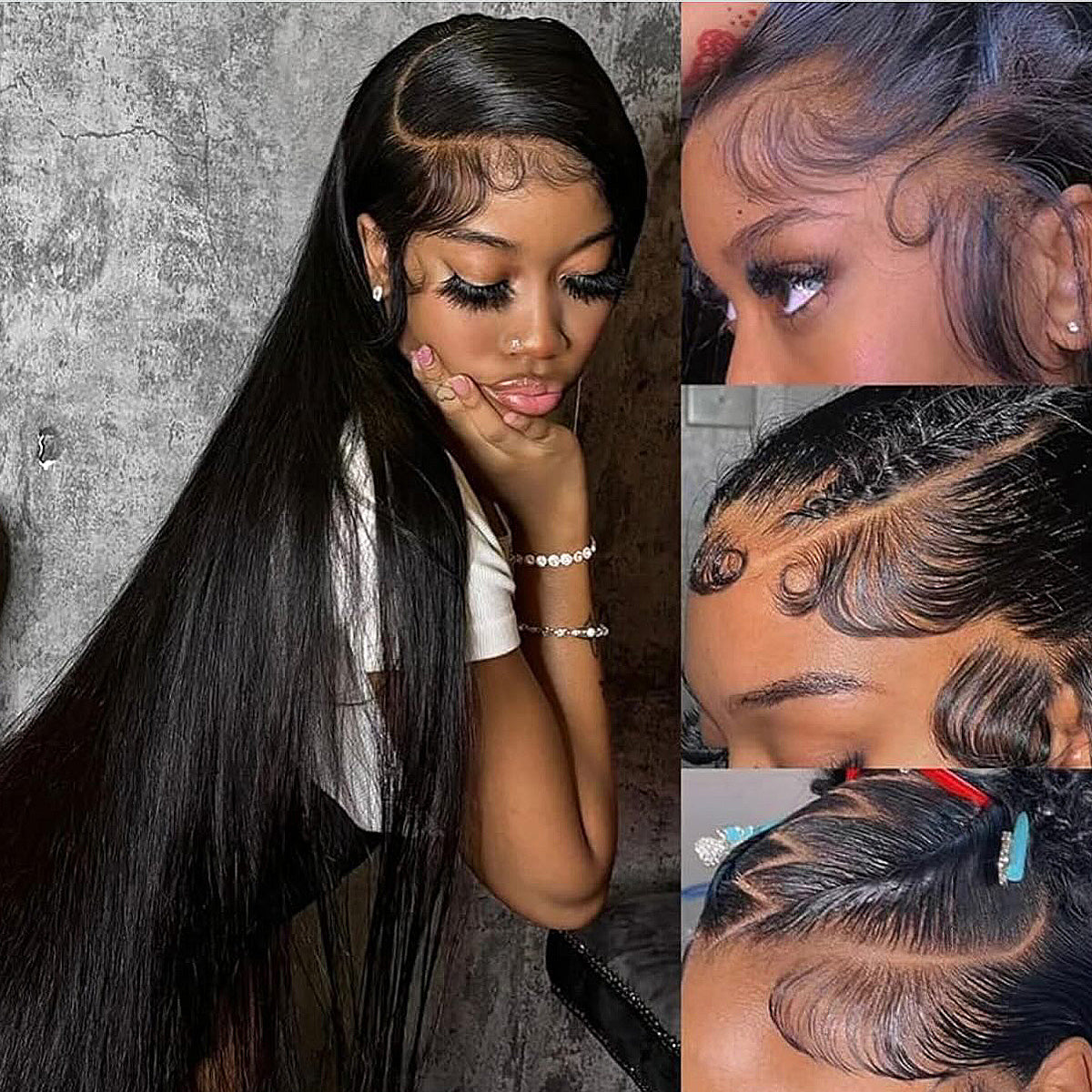 Skinlike Real HD Lace Wig 200/400 Density 13x6 HD Lace Frontal Wig Human Hair Straight Full Frontal Pre Plucked Wear And Go