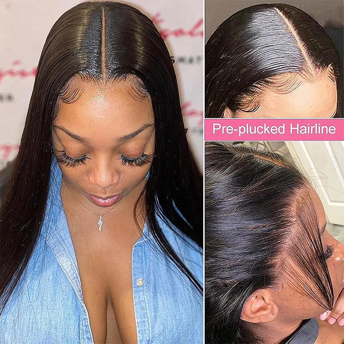Real Invisible HD Lace Straight Glueless Wigs 13x6 HD Lace Frontal Human Hair Wigs 400 Density For Women Wear And Go 13x4 HD Lace Frontal Wigs