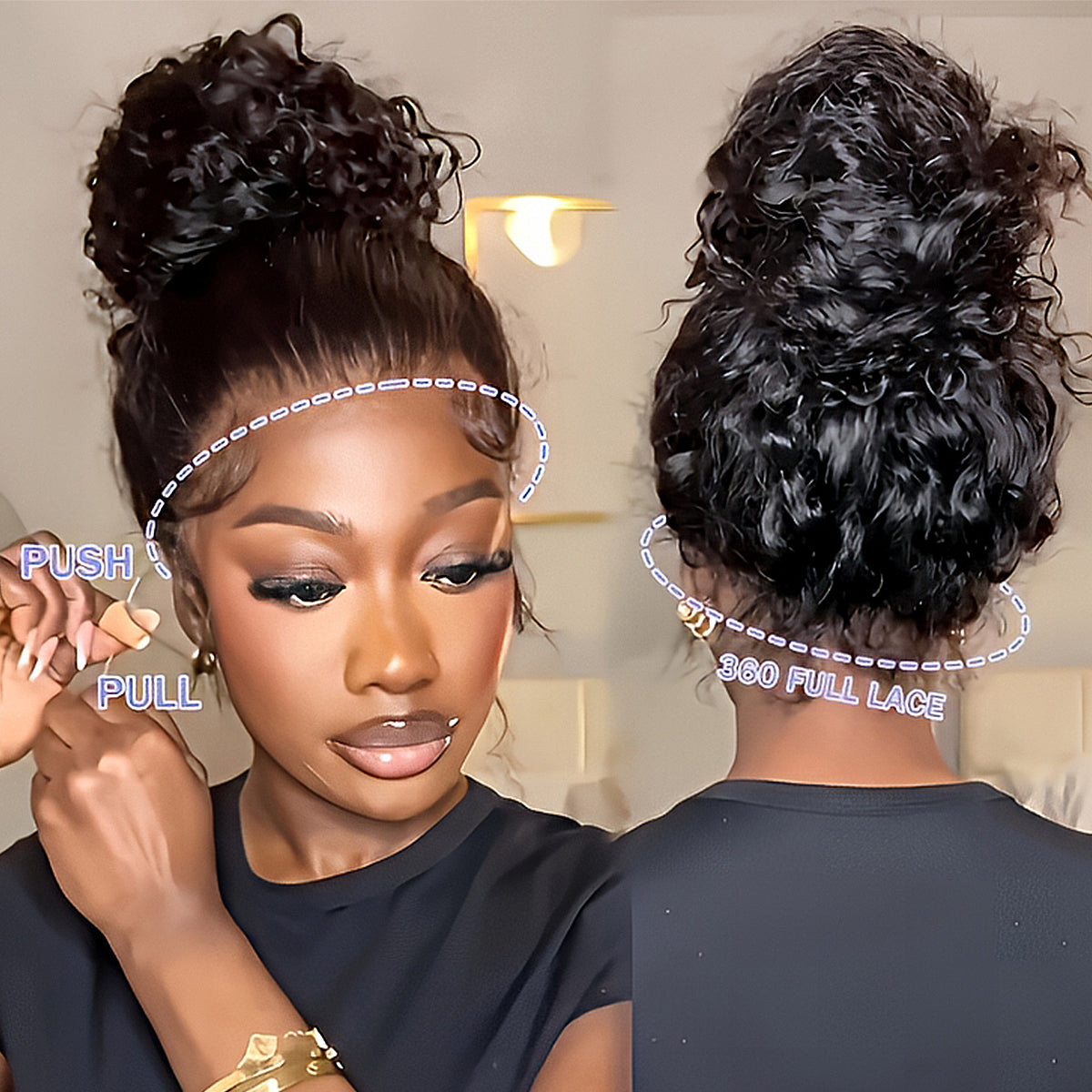 Wear And Go 200/400 High Density Jerry Curly 360 Hd Lace Frontal Human Hair Wigs Invisible Strap Pre Plucked 16-32 Inch