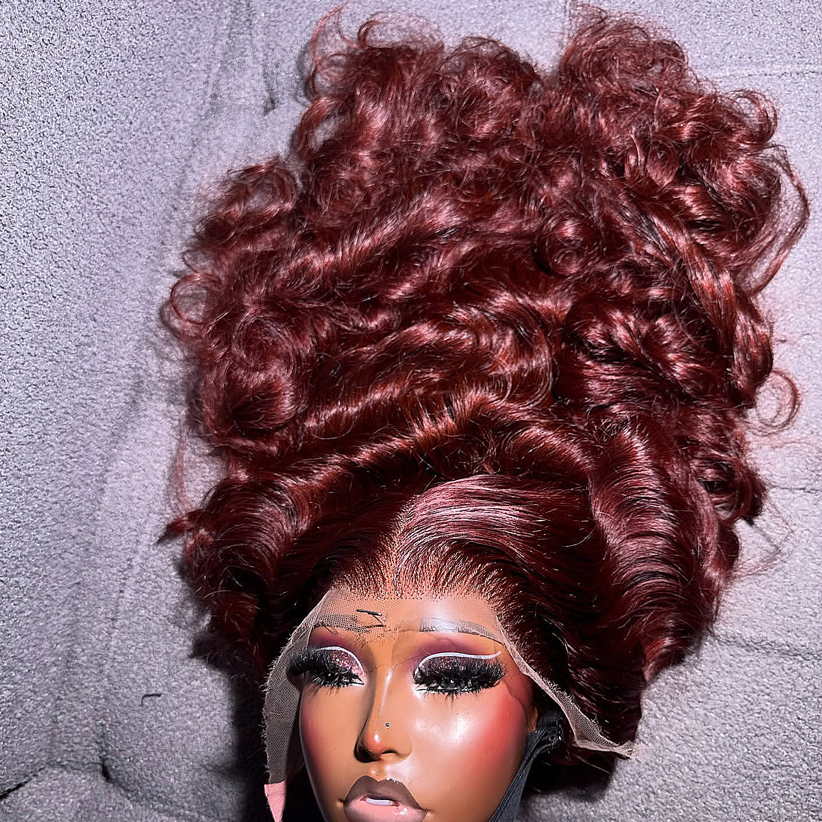 Reddish Brown Bouncy Curly 100% Real HD Lace 13x4/13x6 HD Lace Wig 400 Density 100% Human Hair Wigs For Women Wear And Go
