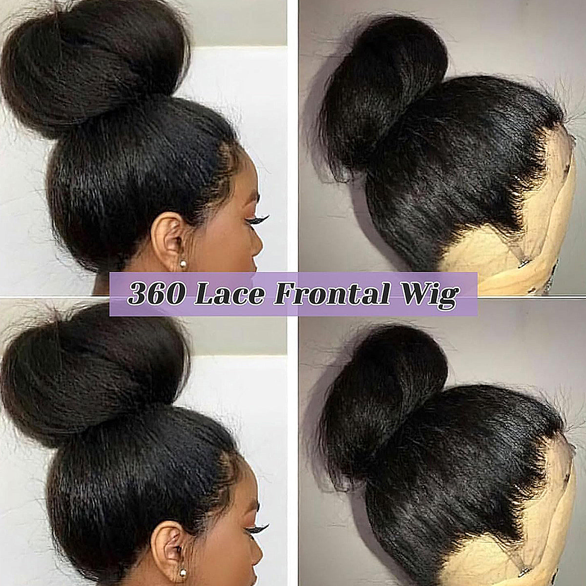 Invisible Strap Kinky Straight Glueless Wigs 200/400 Density 360 HD Lace Frontal Wigs Wear And Go For Women 16-32 Inch