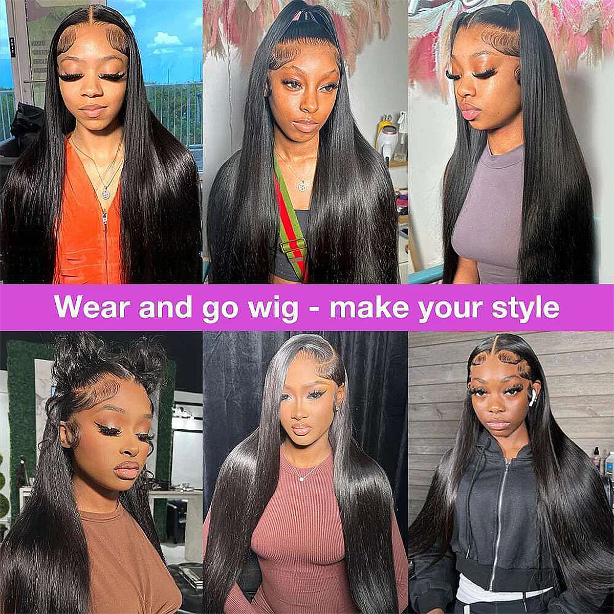 Skinlike Real HD Lace Wig 200/400 Density 13x6 HD Lace Frontal Wig Human Hair Straight Full Frontal Pre Plucked Wear And Go