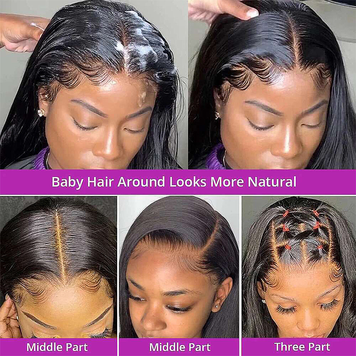 Skinlike Real HD Lace Wig 200/400 Density 13x6 HD Lace Frontal Wig Human Hair Straight Full Frontal Pre Plucked Wear And Go