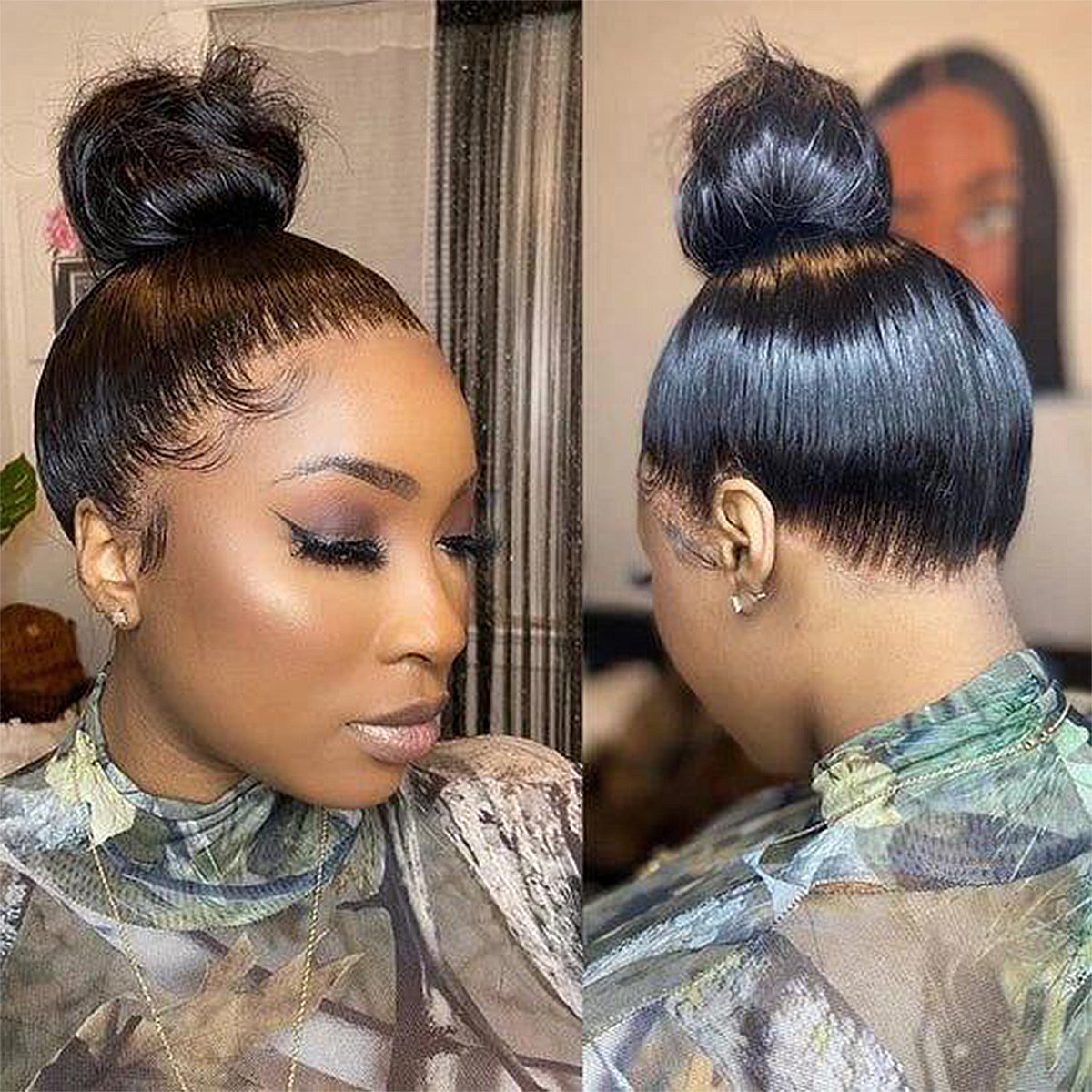 360 HD Lace Frontal Wigs Invisible Strap Glueless Straight Human Hair Wigs 400 Density 16-32 Inch Wear And Go For Black Women
