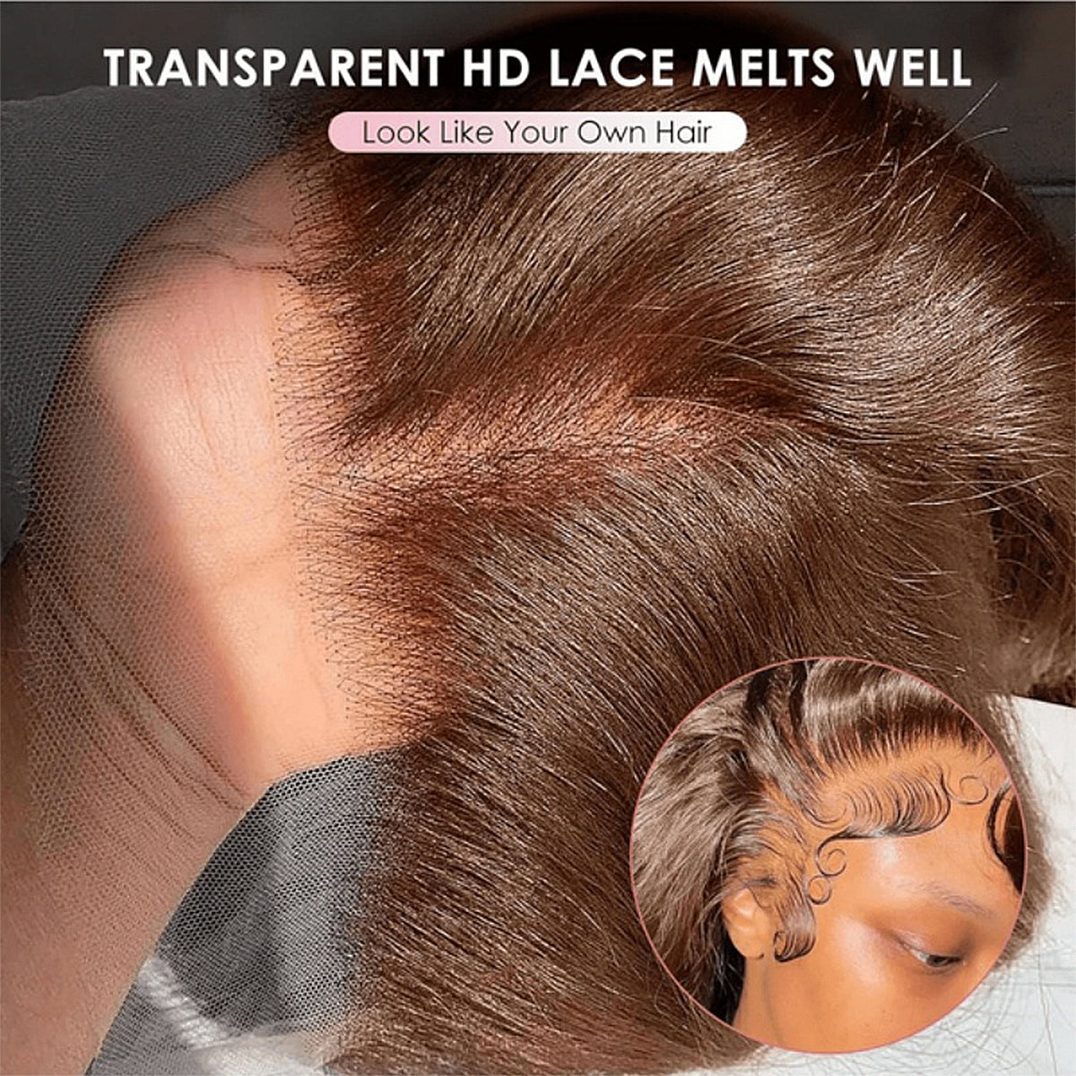 100% Real HD Lace 400 Density Chocolate Brown Straight Lace Front Wigs Pre Plucked 100% Human Hair Wig 13x6 HD Lace Frontal Wigs For Black Women Wear And Go