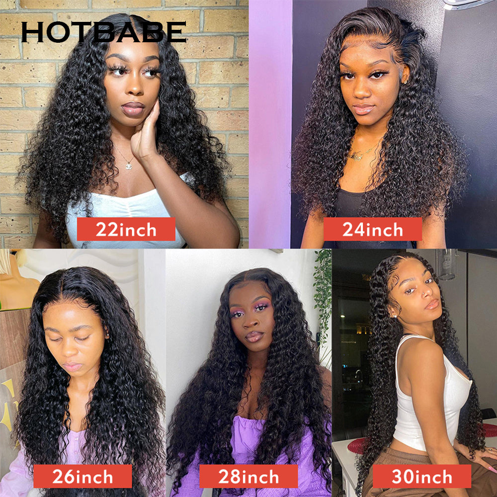 Water Wave Wigs 13X6 HD Transparent Lace Front Human Hair Wigs For Women Pre Plucked Brazilian Curly Lace Front Wig Remy Hair Hotbabe