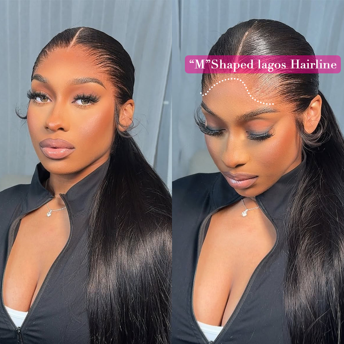 New Trend Lagos Hairline Sliky Bone Straight 400 Density 13x6 HD Lace Frontal Glueless Wigs Human Hair Pre Plucked