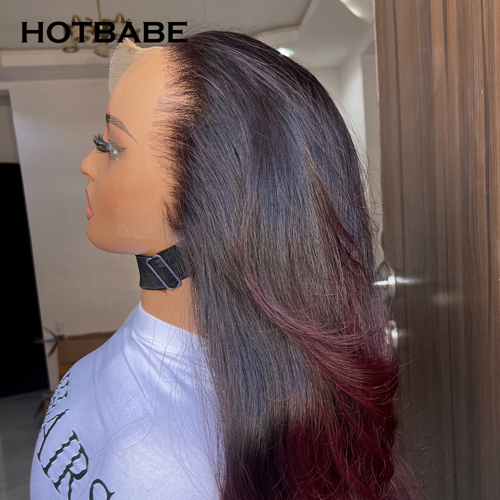 T1B/99J Burgundy 13x6 HD Lace Frontal Wig Body Wave HD Lace Front Human Hair Wig Preplucked Lace Wig Hotbabe