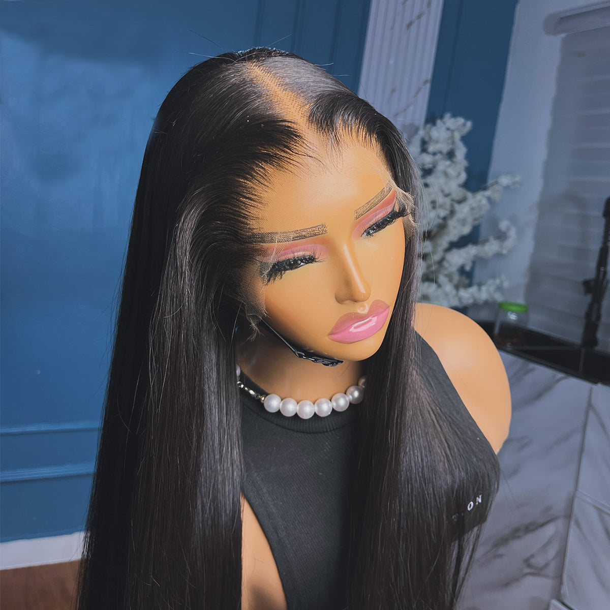 Lagos Hairline Bone Straight Human Hair Wig 400 Density 13x6 HD Lace Frontal Wigs Human Hair Pre Plucked Brazilian Hair 13x4 HD Lace Front Wig