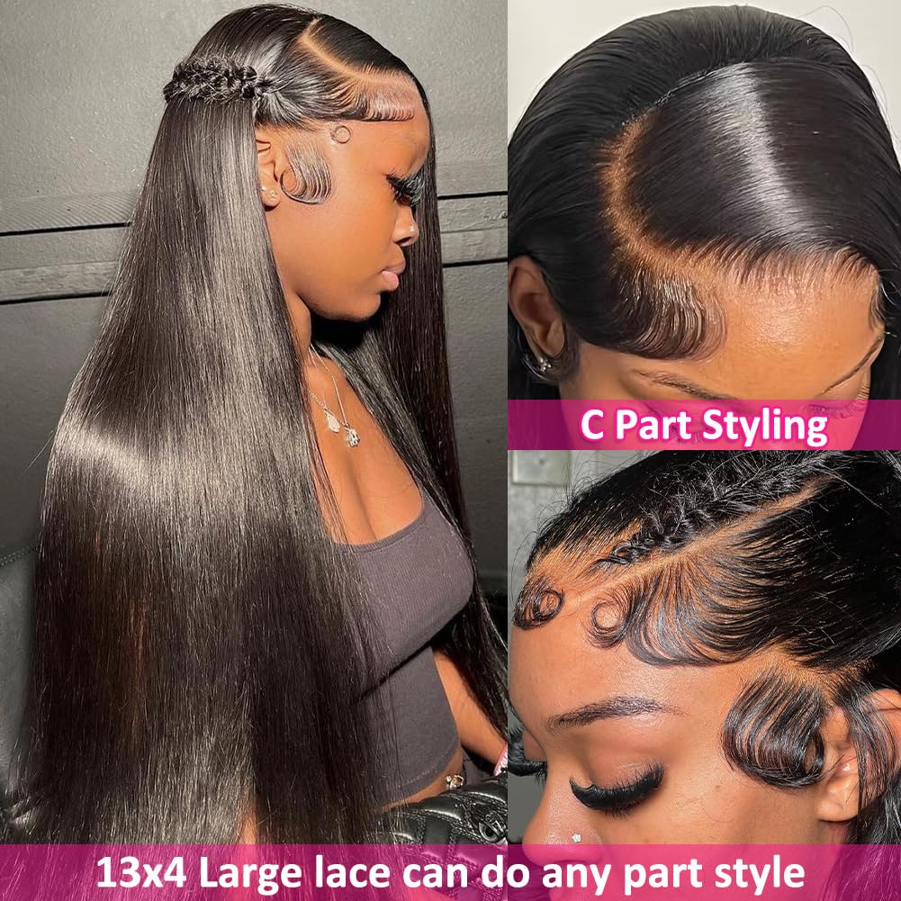 450 Density Straight Real HD Lace Front Wigs For Women 13x4 HD Lace Frontal Wig Invisible 5x5 HD Lace Melt Skin Lace Front Wig
