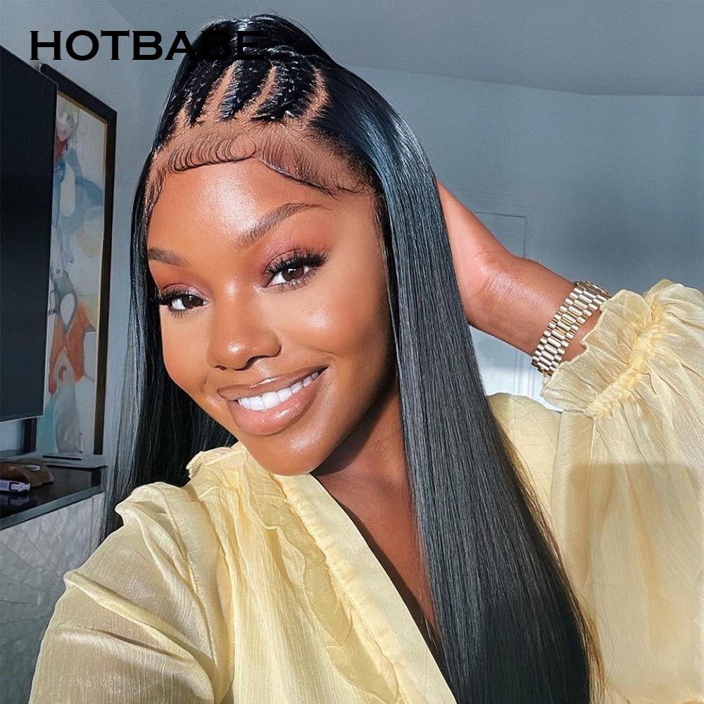 30 Inch Transparent 13x6 Lace Frontal Human Hair Wigs Pre Plucked Glueless Brazilian