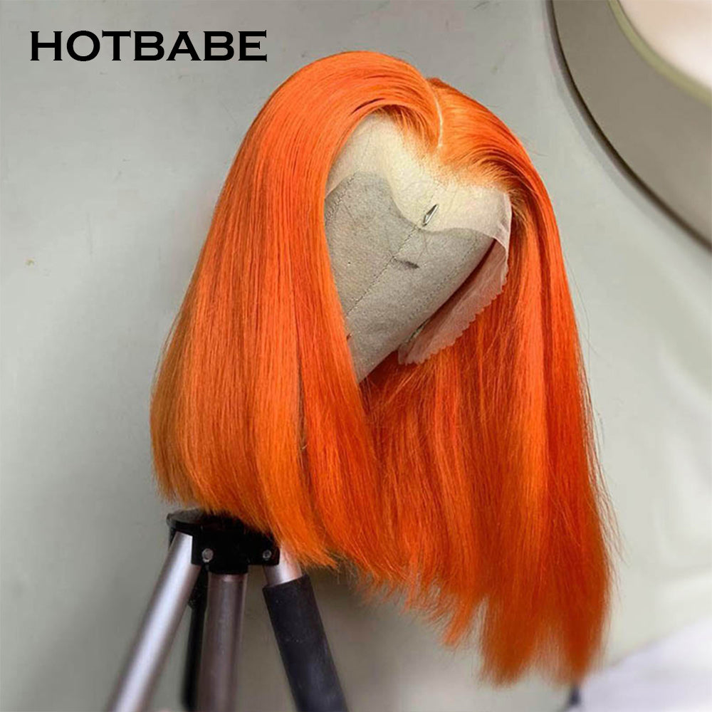 Ginger Orange Lace Front Short Cut Bob Wig For Black Women