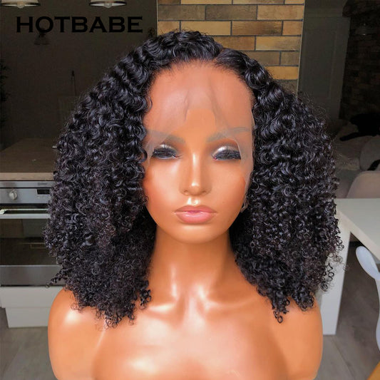 Afro Kinky Curly Transparent Lace Wigs Invisible 13x6 Lace Front Human Hair Wigs
