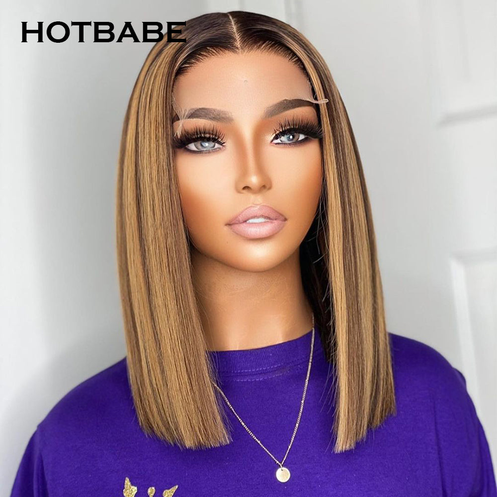 Transparent 4/27 Highlight Wig Short Bob Lace Front Wigs