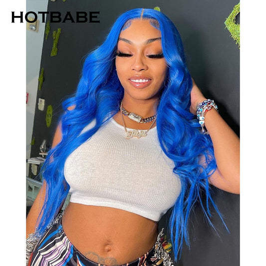 Blue Color Body Wave 13x6/13x4 Lace Front Wigs PrePlucked Lace Frontal Wig