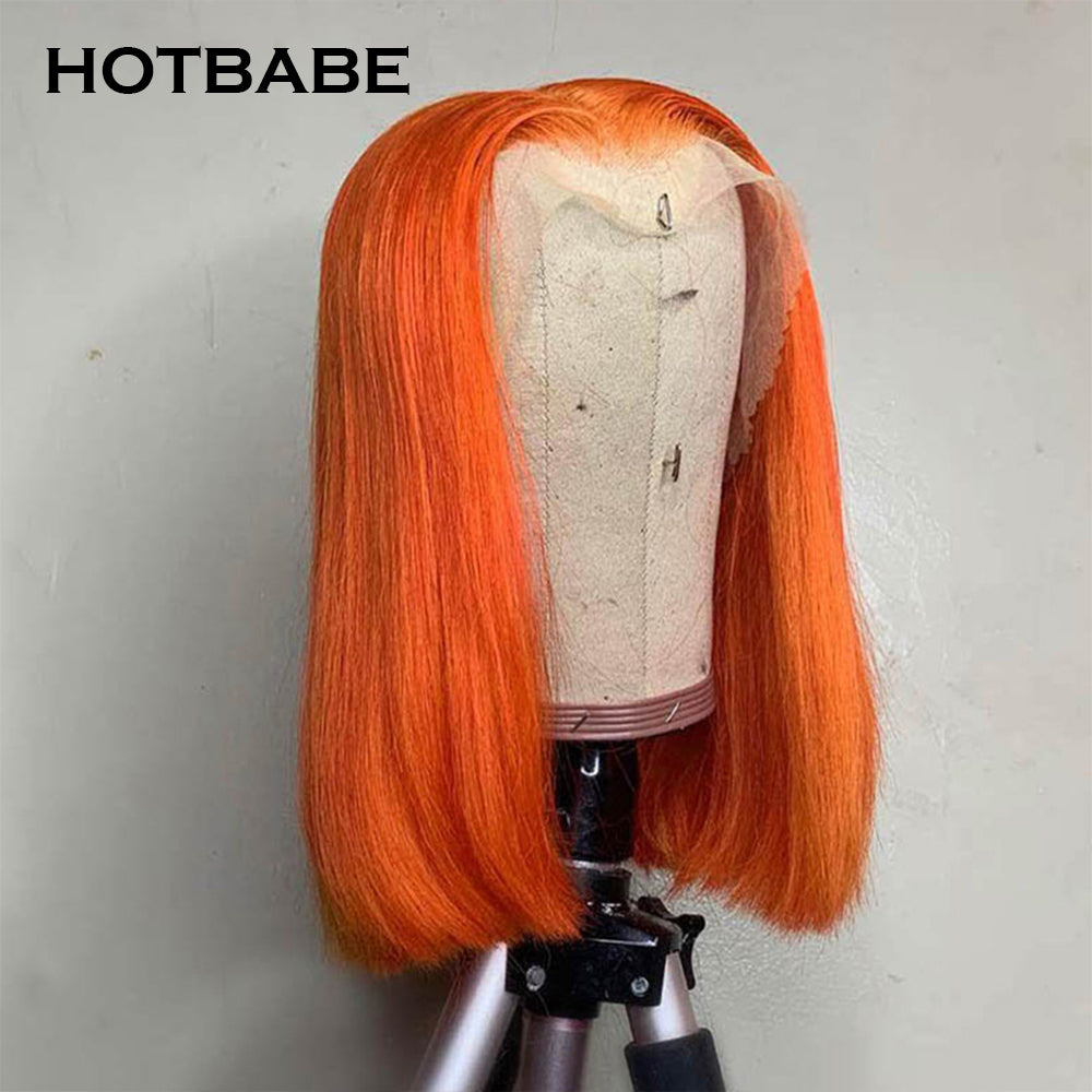 Ginger Orange Lace Front Short Cut Bob Wig For Black Women