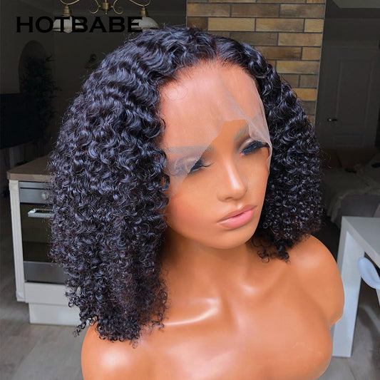 Afro Kinky Curly Transparent Lace Wigs Invisible 13x6 Lace Front Human Hair Wigs