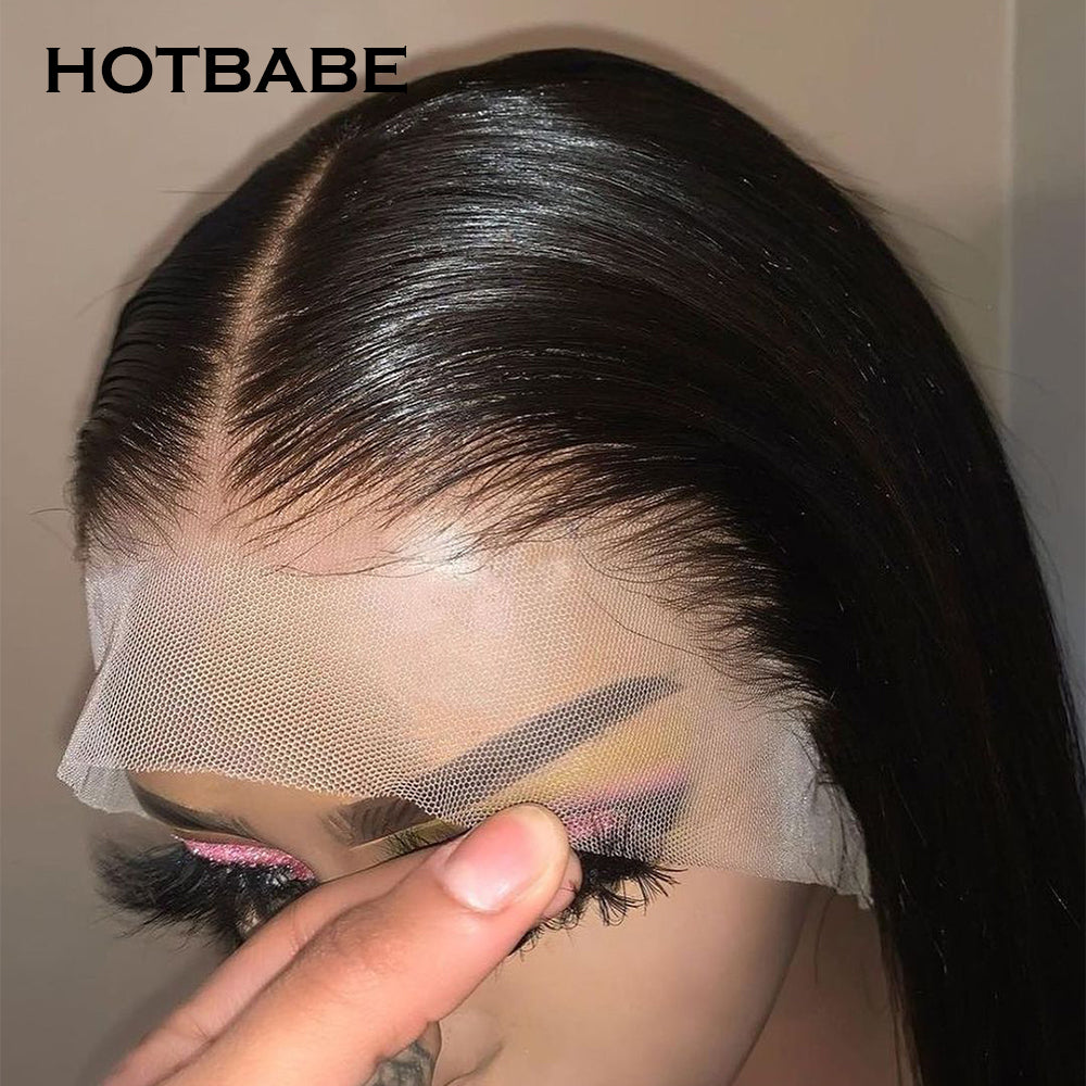 Glueless 13x6 Deep Part Transparent Lace Front Wigs Brazilian Human Hair Invisible Straight Lace Front Wig 150% Density