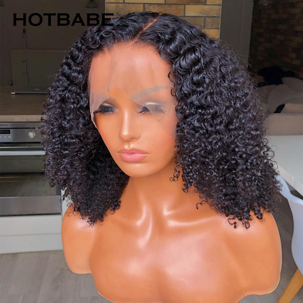 Afro Kinky Curly Transparent Lace Wigs Invisible 13x6 Lace Front Human Hair Wigs