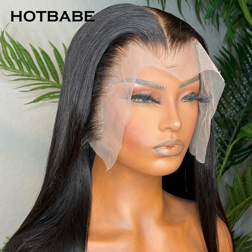 Glueless 13x6 Deep Part Transparent Lace Front Wigs Brazilian Human Hair Invisible Straight Lace Front Wig 150% Density
