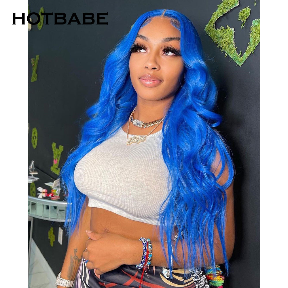 Blue Color Body Wave 13x6/13x4 Lace Front Wigs PrePlucked Lace Frontal Wig