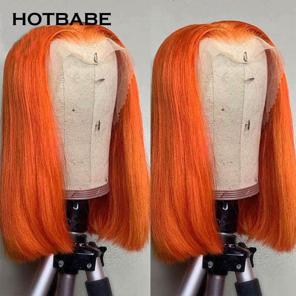 Ginger Orange Lace Front Short Cut Bob Wig For Black Women