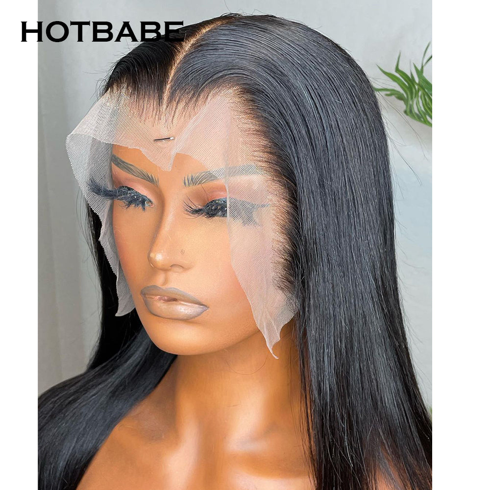 Glueless 13x6 Deep Part Transparent Lace Front Wigs Brazilian Human Hair Invisible Straight Lace Front Wig 150% Density